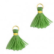 Mini Tassel 1.2cm - Gold-jungle green